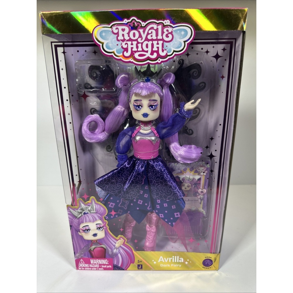 Royale High Avrilla Dark Fairy 9" Doll Series doll pack New in package (No code)